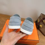 Hermes Job loafer women and Men suede shoes