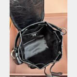 MIU MIU Crackle-finish cowhide Leather backpack Medium 5BZ043