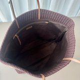TOP MIU MIU Raffia-effect woven tote bag 5BG228