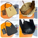 Saint Laurent ROSE HOBO Raffia Bag 30cm