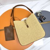 Saint Laurent ROSE HOBO Raffia Bag 30cm